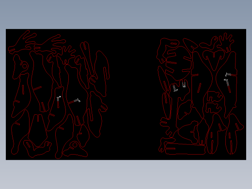 青蛙立体拼装平面激光雕刻图纸 dxf格式