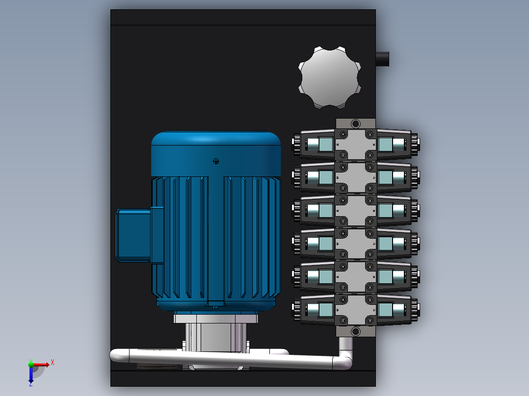 液压站1.5KW装配图俯视图