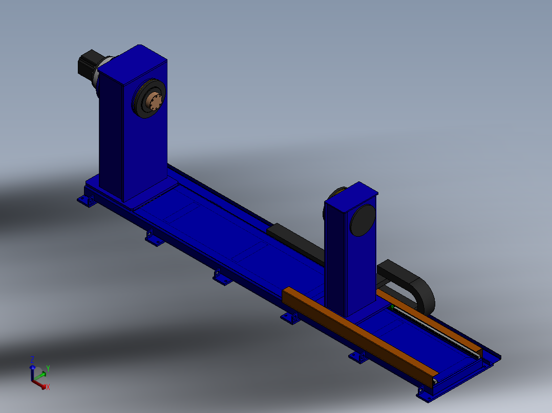 G814 双夹持一轴变位机正等轴测图