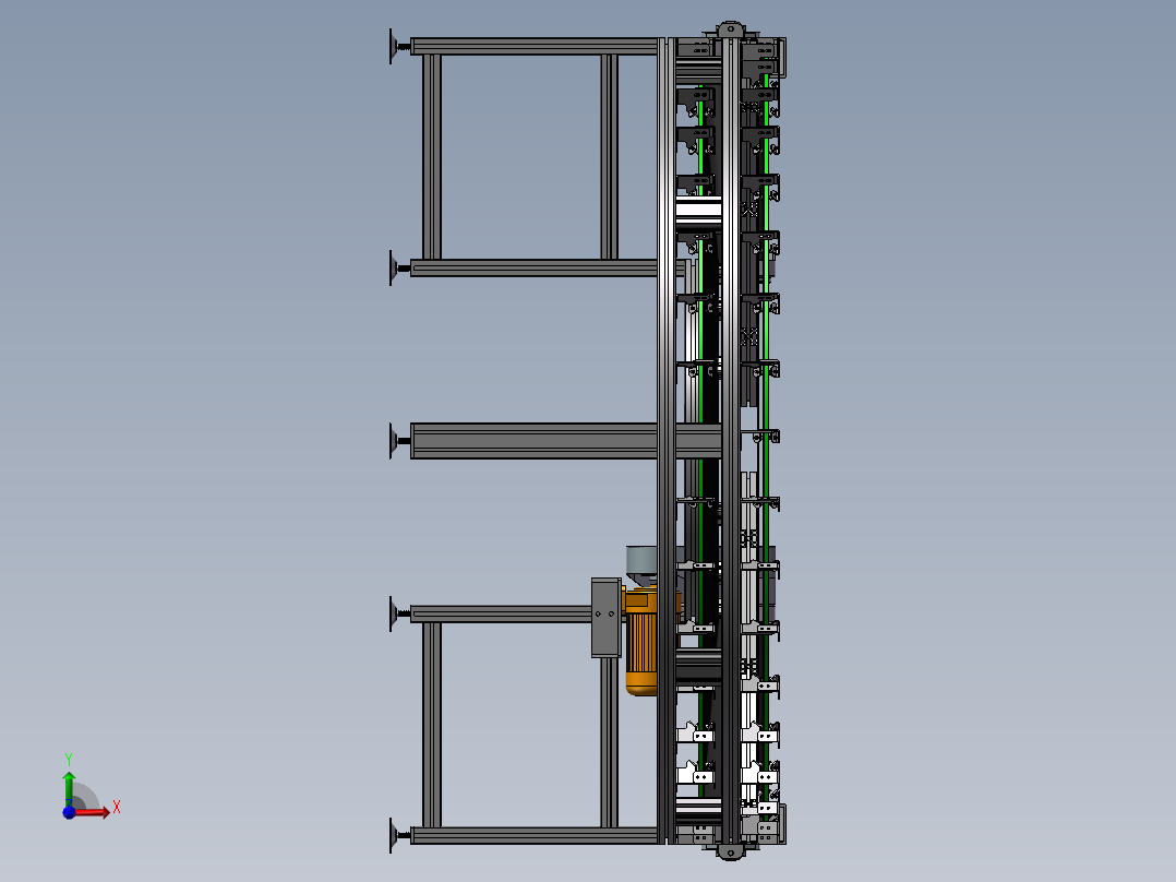 10套转弯皮带输送线3d图纸90度180度弧形输送机 拐弯输送线3d模型前视图