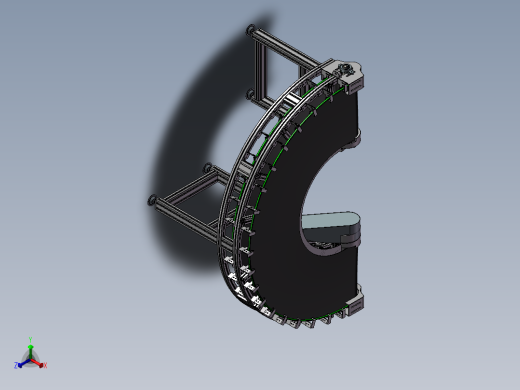 10套转弯皮带输送线3d图纸90度180度弧形输送机 拐弯输送线3d模型正等轴测缩略图