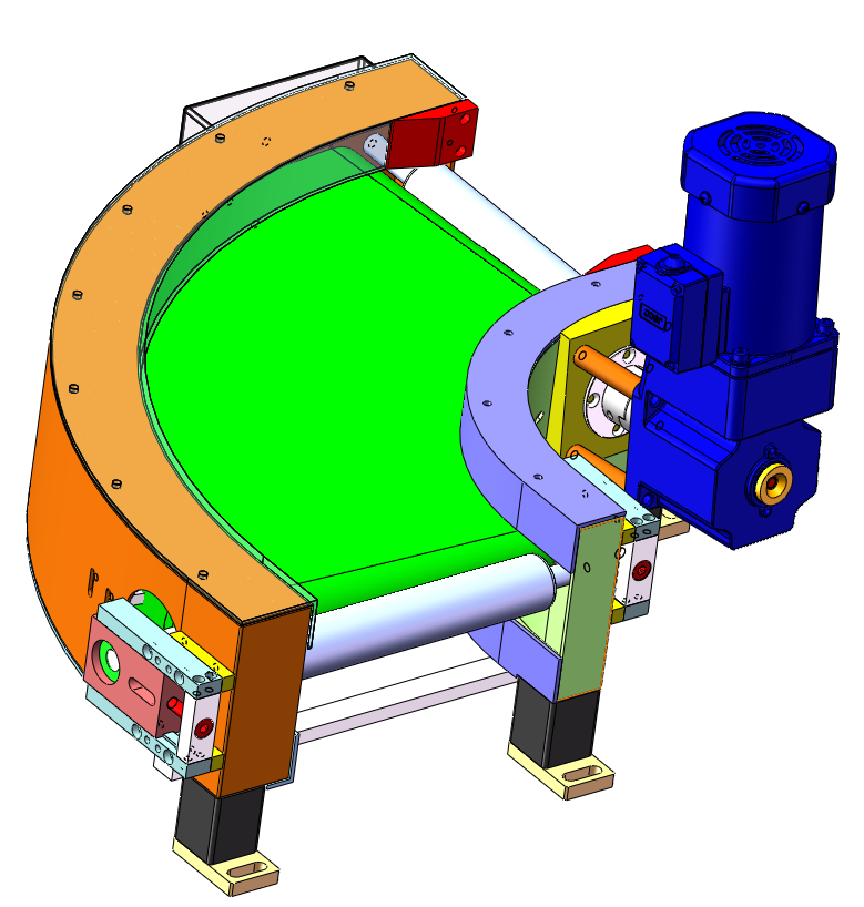 10套转弯皮带输送线3d图纸90度180度弧形输送机 拐弯输送线3d模型