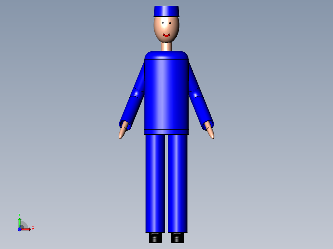 工厂操作工前视图