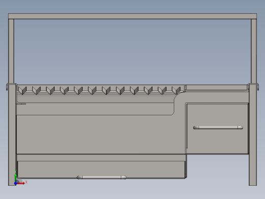 Churrasqueira烧烤架3D数模图纸 Solidworks设计 附x_t前视缩略图