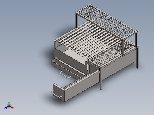 Churrasqueira烧烤架3D数模图纸 Solidworks设计 附x_t正等轴测缩略图