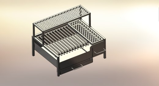 Churrasqueira烧烤架3D数模图纸 Solidworks设计 附x_t缩略图