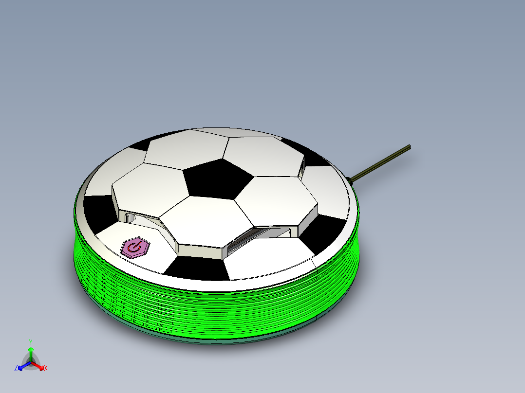 足球净化器正等轴测图