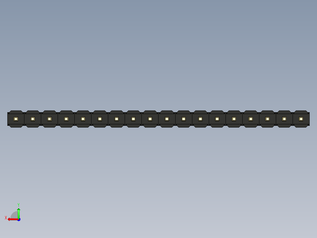 彩色公头100mil（2.54mm）系列-DS1021_black_1x18p_100mil_Type43_rev1.0后视图