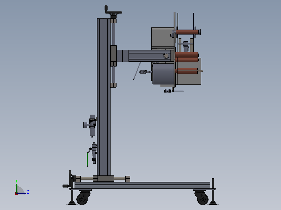 在线单体式即打即贴贴标机左视图