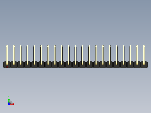 彩色公排针 100mil 2.54mm 系列-DS1022_black_21p_100mil_TypeU_rev1.0前视缩略图