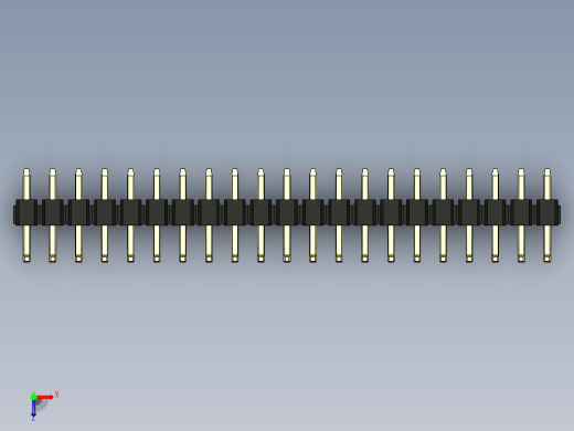 彩色公排针 100mil 2.54mm 系列-DS1022_black_21p_100mil_TypeU_rev1.0俯视缩略图