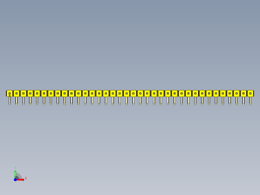 彩色公排针 100mil 2.54mm 系列-DS1022_yellow_1x36p_100mil_TypeD_rev1.0前视缩略图