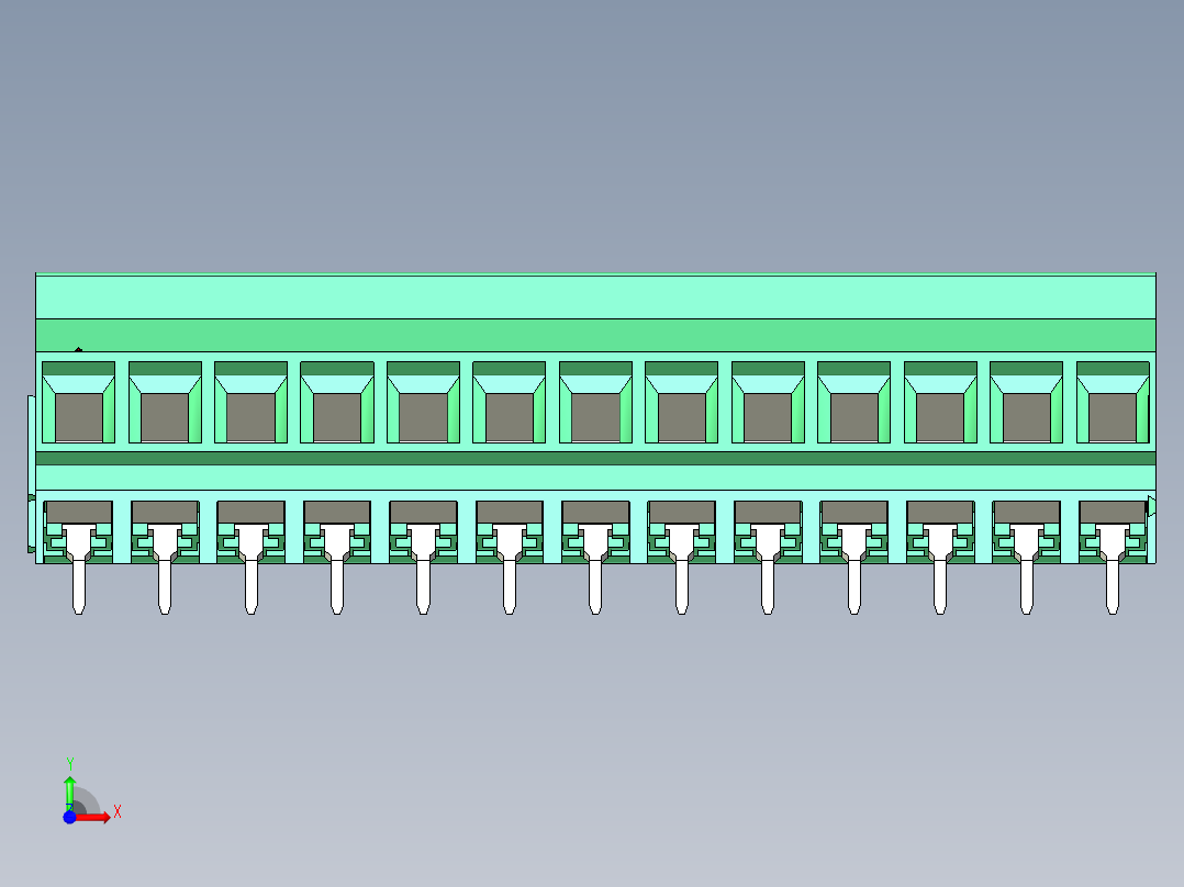 DEGSON DG636 系列 6.357.629.52mm 接线端子-DG636S-6.35-13P-14-00AH前视图