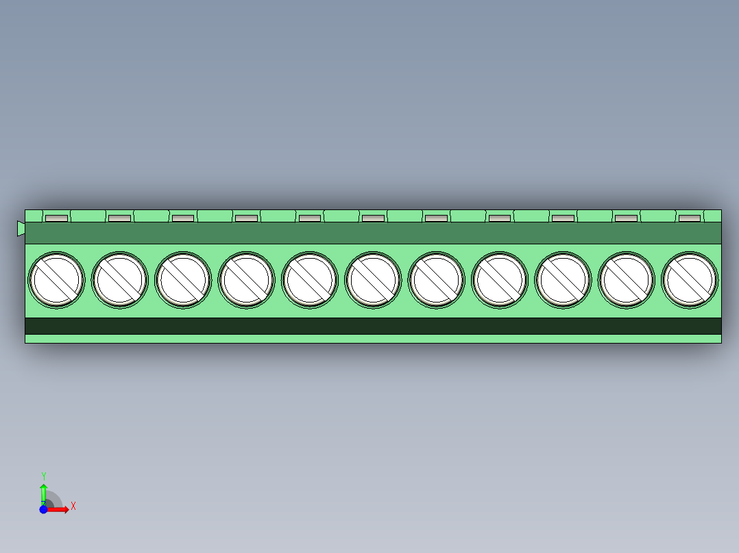 PCB Terminal Block 11 DEG381-3.5前视图