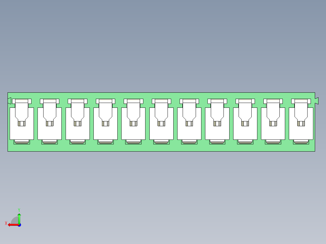 PCB Terminal Block 11 DEG381-3.5后视图