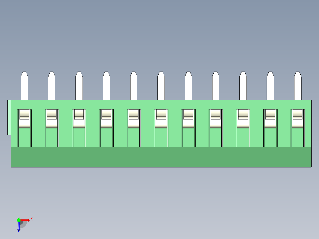 PCB Terminal Block 11 DEG381-3.5俯视图