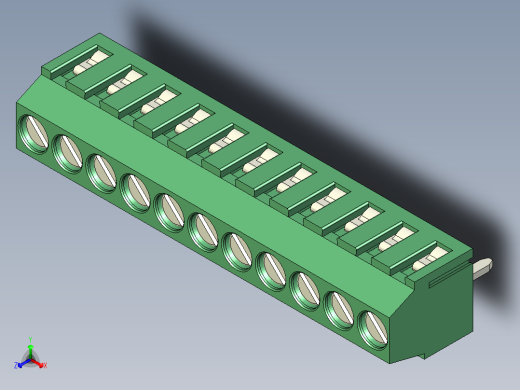PCB Terminal Block 11 DEG381-3.5正等轴测缩略图