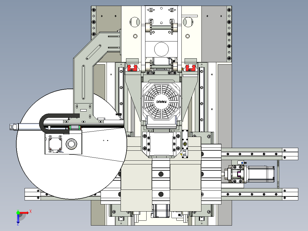 立式数控铣床俯视图