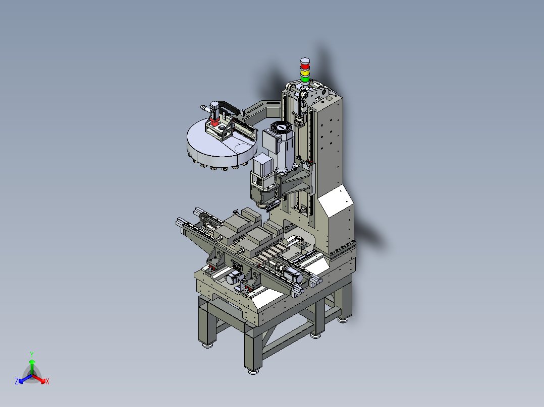 立式数控铣床正等轴测图