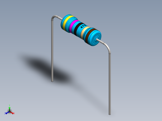 电容器 二极管 电阻器-Resistor 47 Ohm 1 Watt正等轴测缩略图