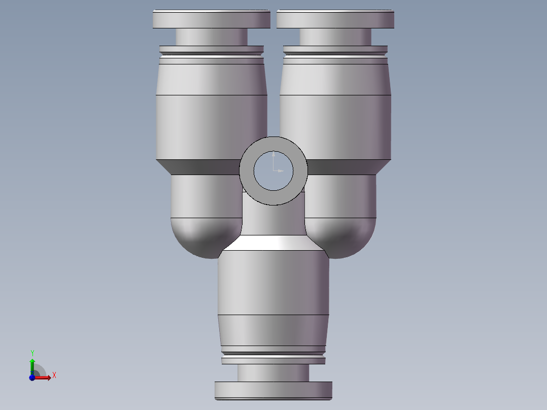 气动接头-Y型三通APY4(4厘)前视图