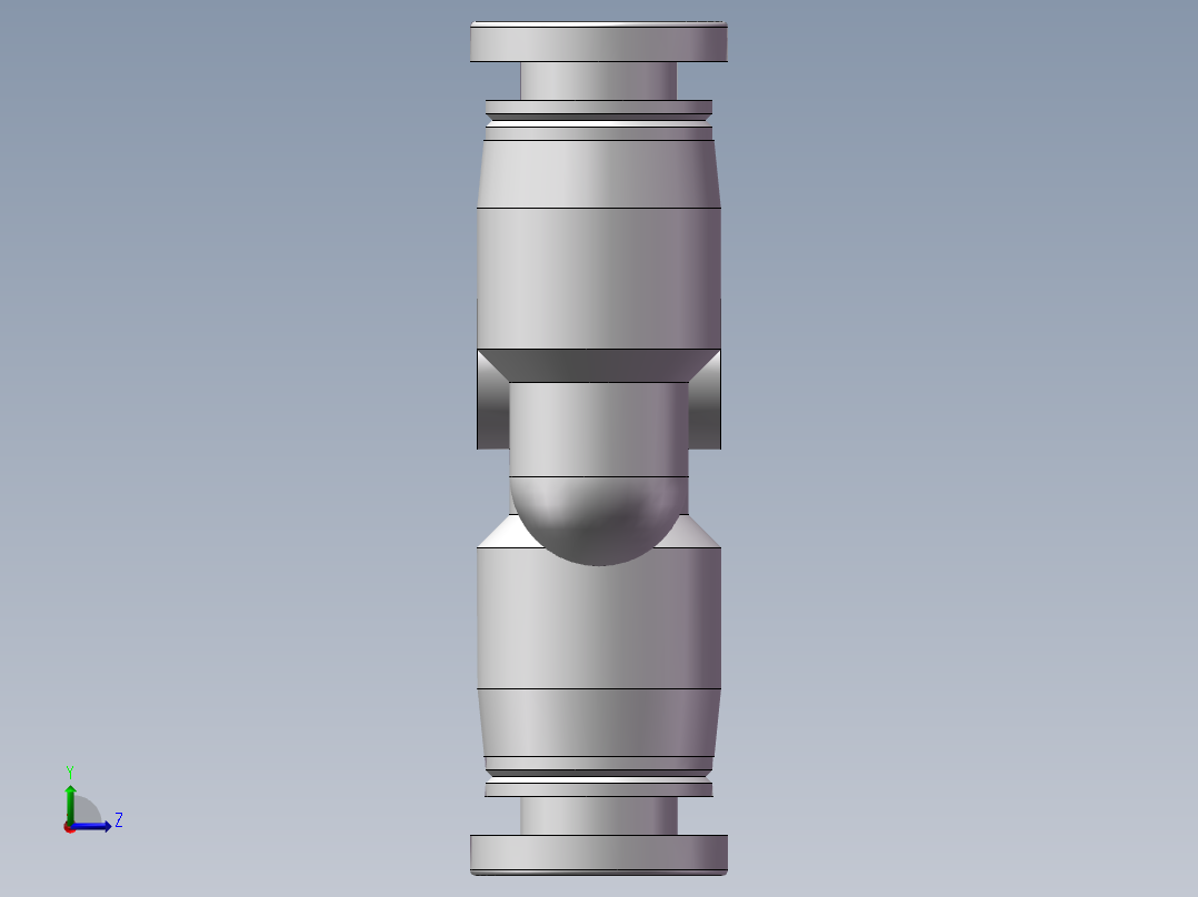 气动接头-Y型三通APY4(4厘)左视图