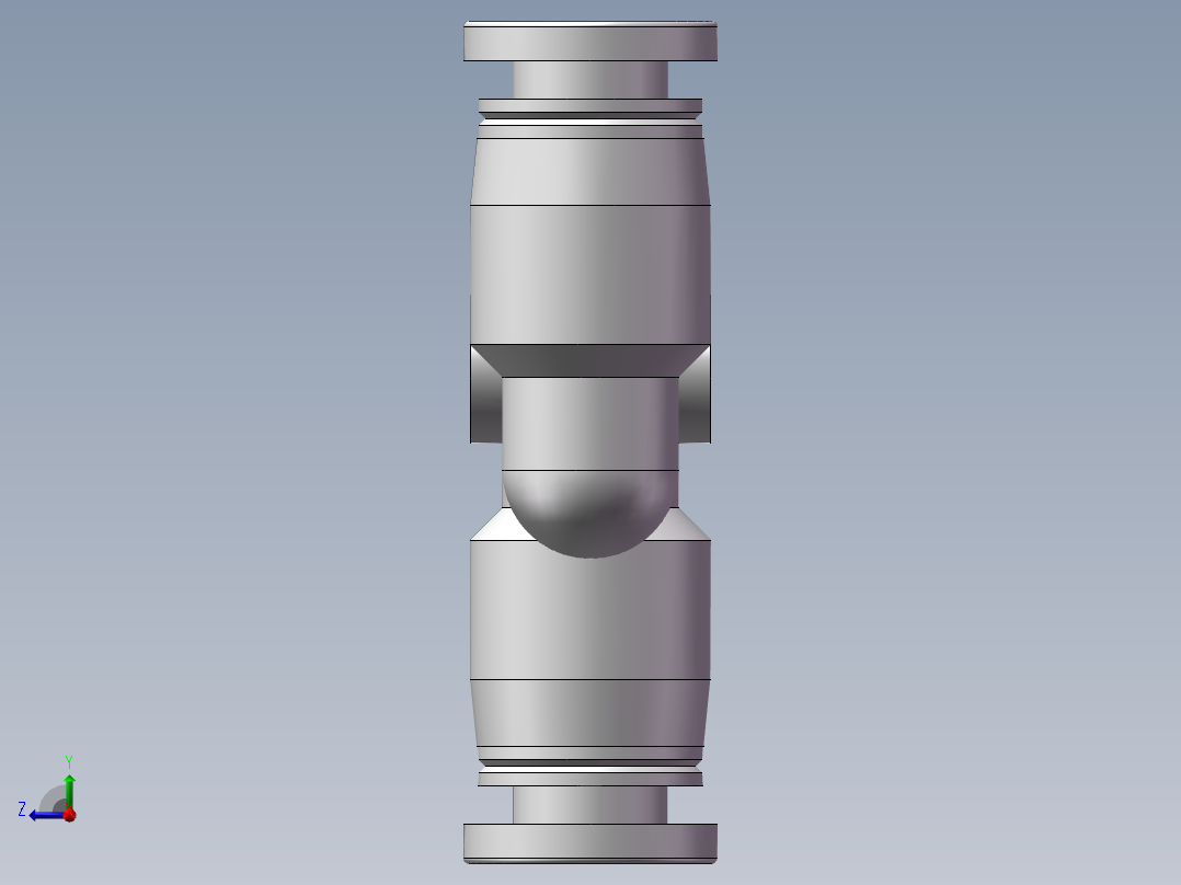 气动接头-Y型三通APY4(4厘)右视图