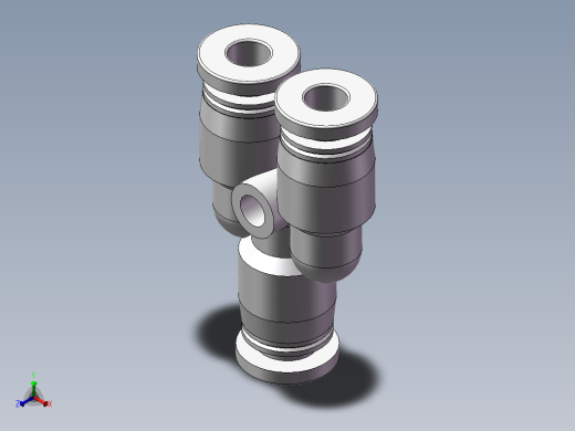 气动接头-Y型三通APY4(4厘)正等轴测缩略图