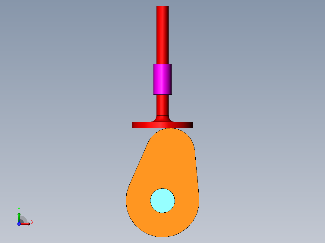 平顶凸轮机构前视图