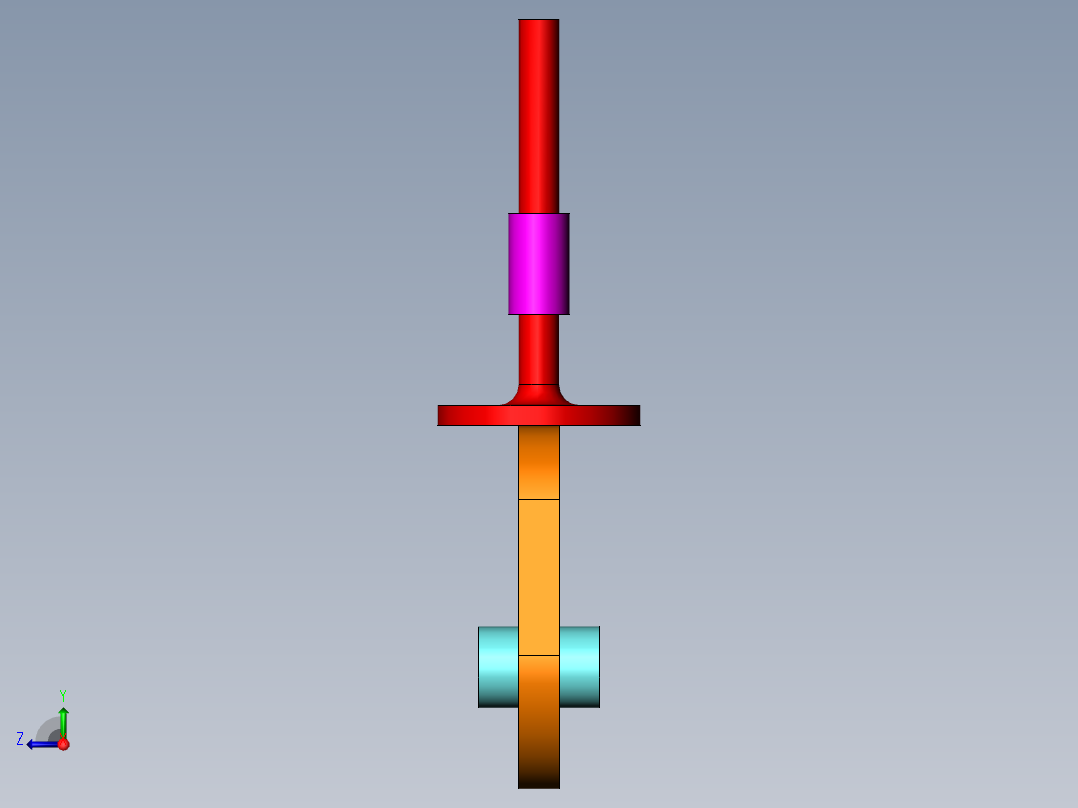 平顶凸轮机构右视图