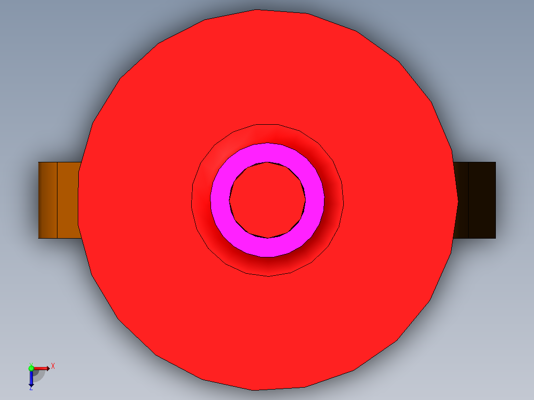 平顶凸轮机构俯视图