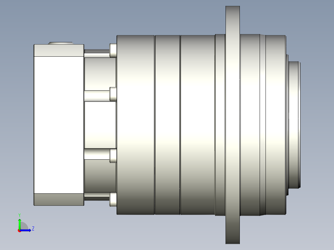 多摩川行星减速机TD-090-L2-19DC19左视图