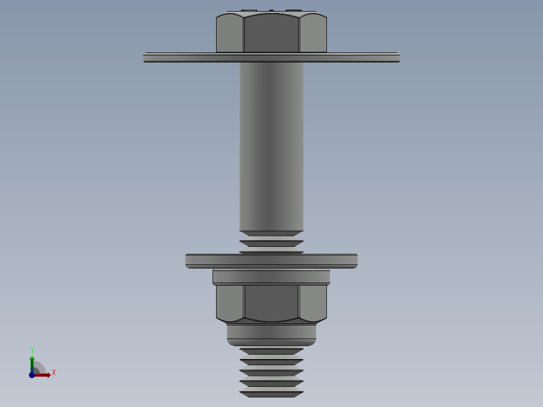 紧固件-0.3750 Bolt Hex前视图