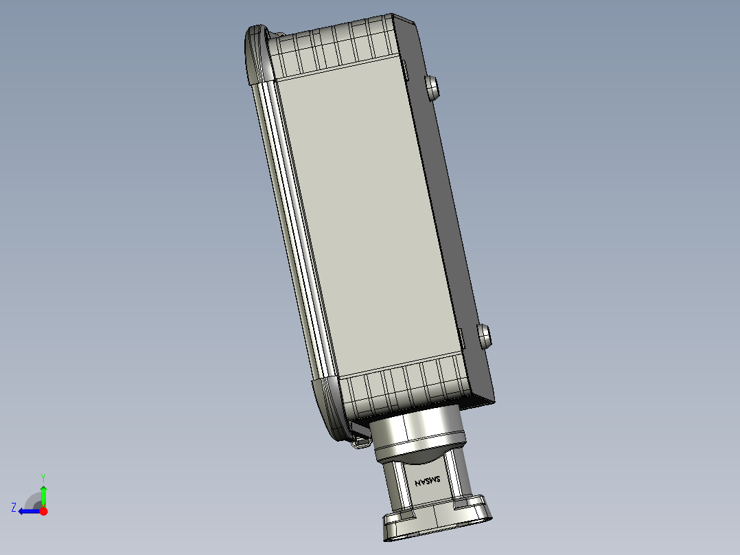 向上可旋转箱底座+控制箱右视图