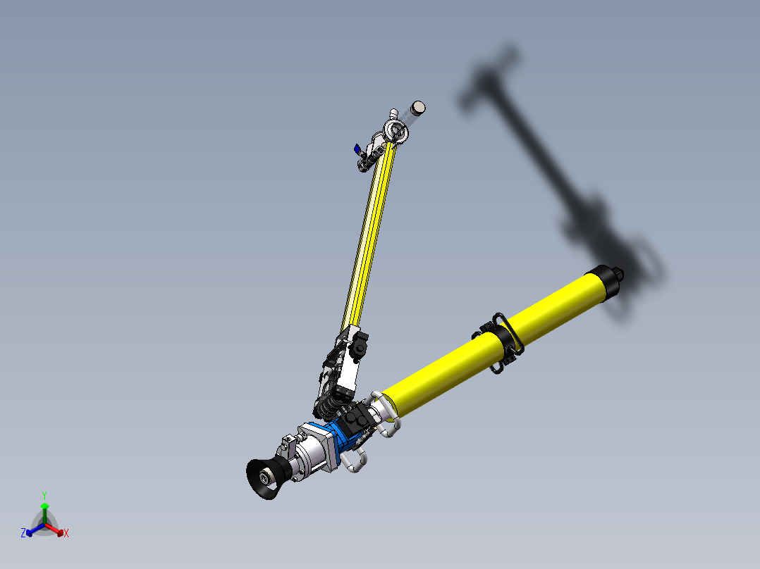 气动钻机正等轴测图