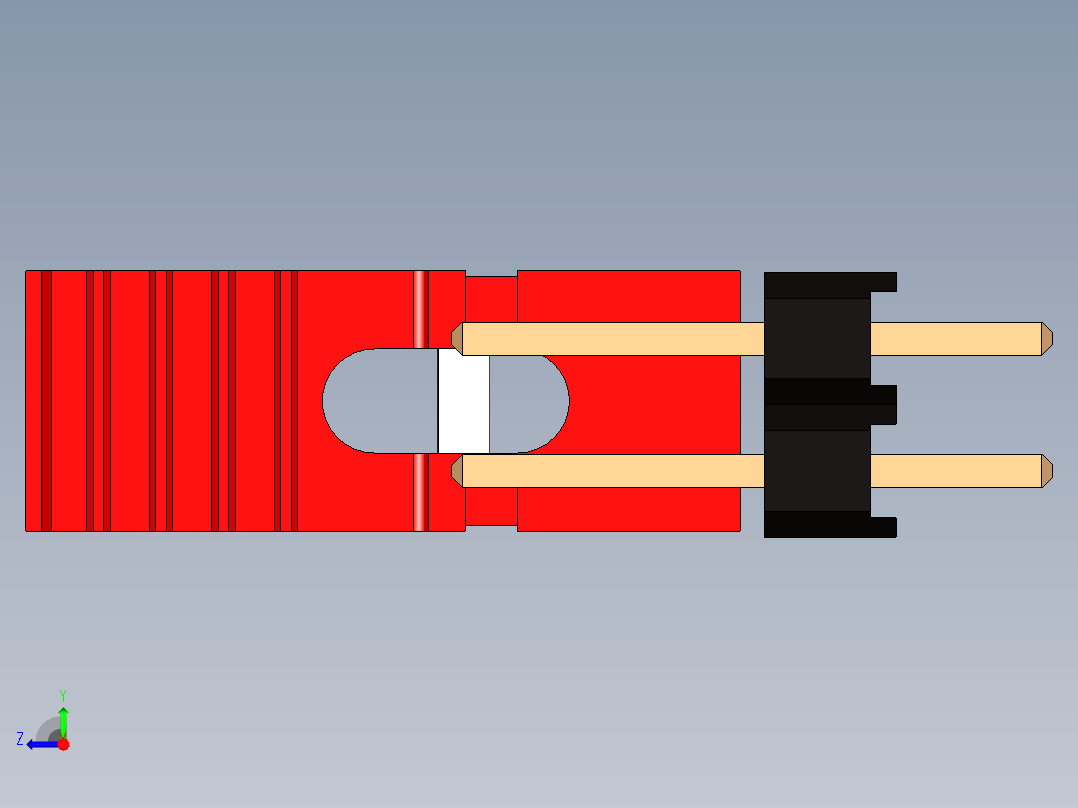 带跳线的排针-pinheader 2x3 and 2 jumpers pullback右视图