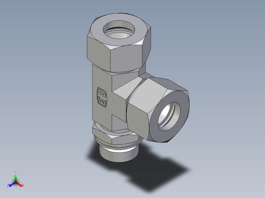 卡套式工业通用硬管接头EO_Adjustable_locknut_run_tee_LEE18ZLMORCF主视缩略图