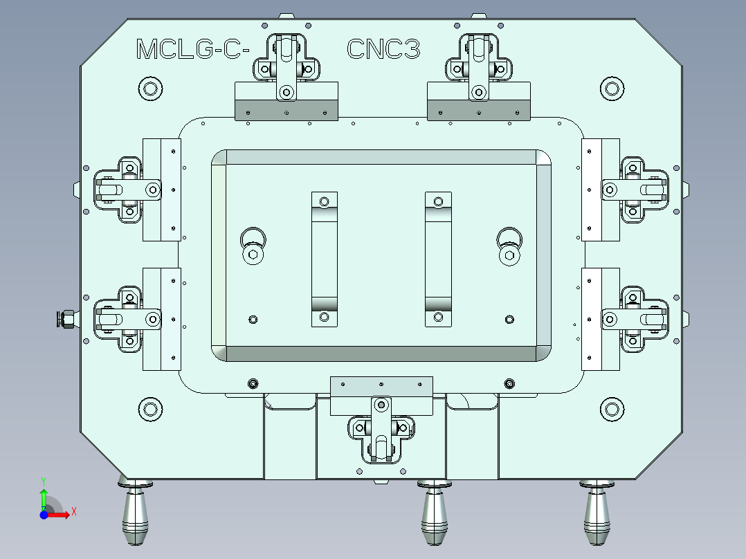 MCLG-C笔记本CNC工装夹具三维模型-cnc3前视图