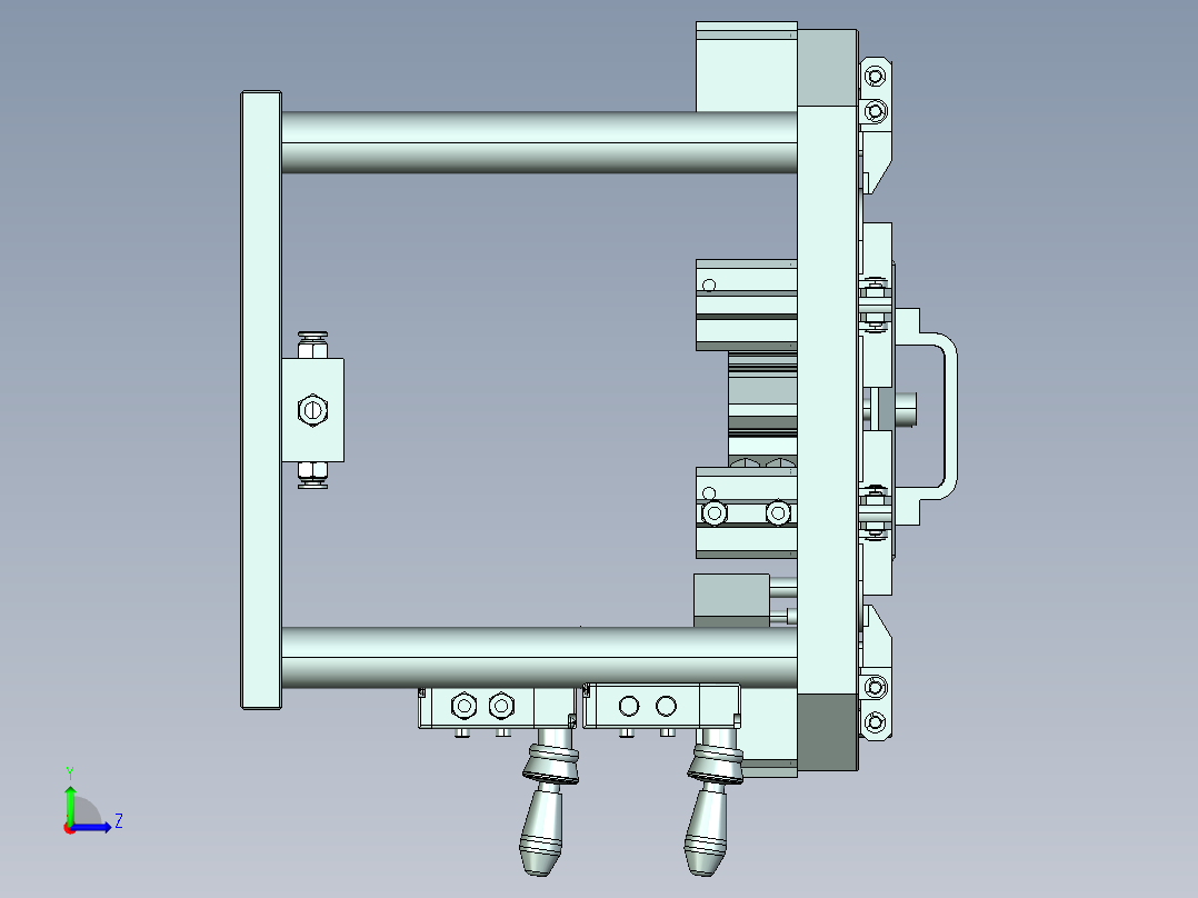 MCLG-C笔记本CNC工装夹具三维模型-cnc3左视图