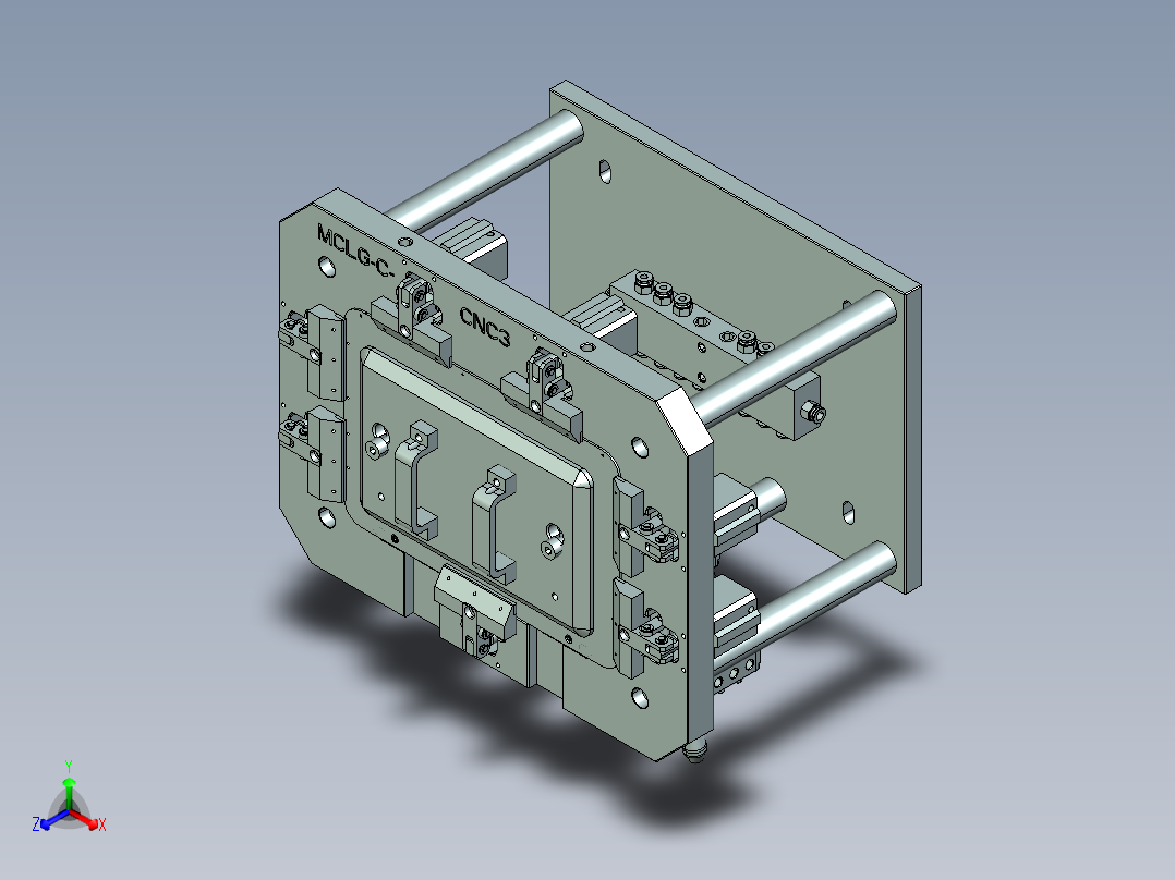 MCLG-C笔记本CNC工装夹具三维模型-cnc3正等轴测图