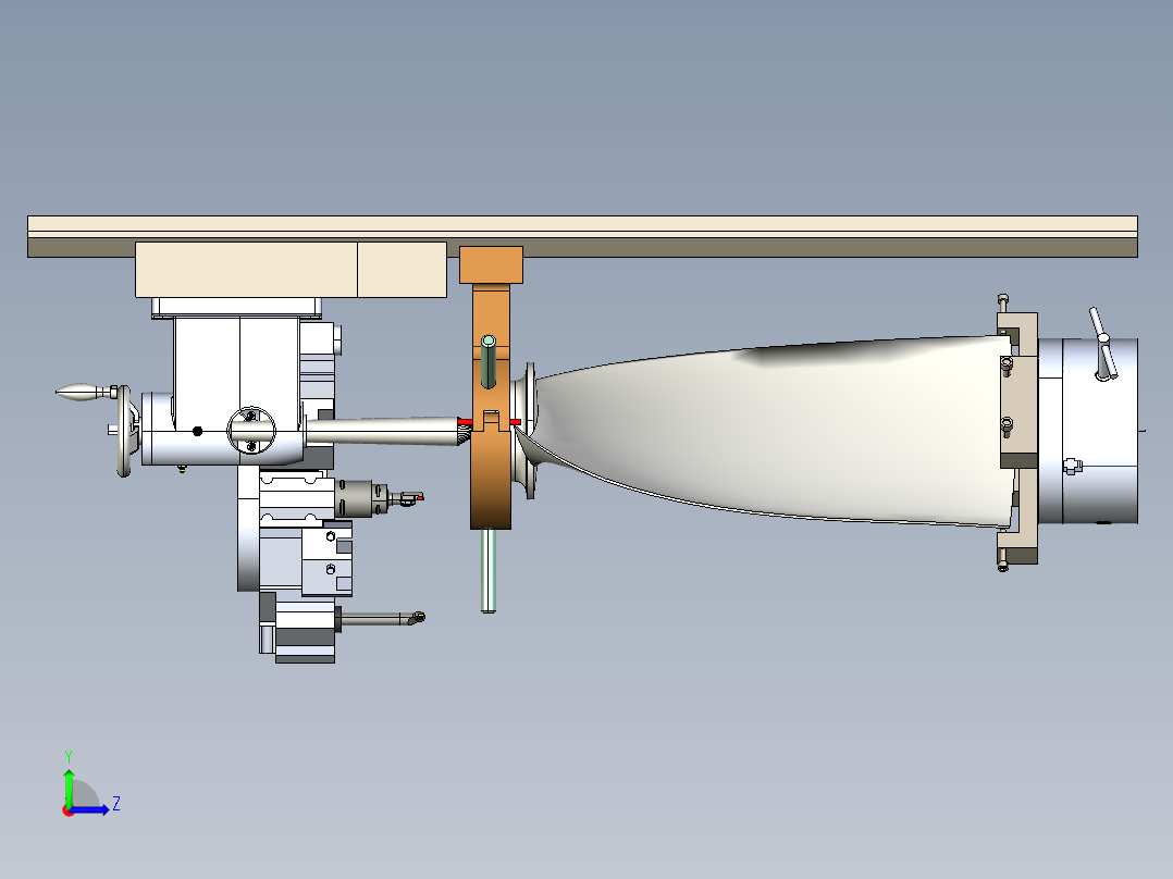 叶片车床带刀塔夹具左视图
