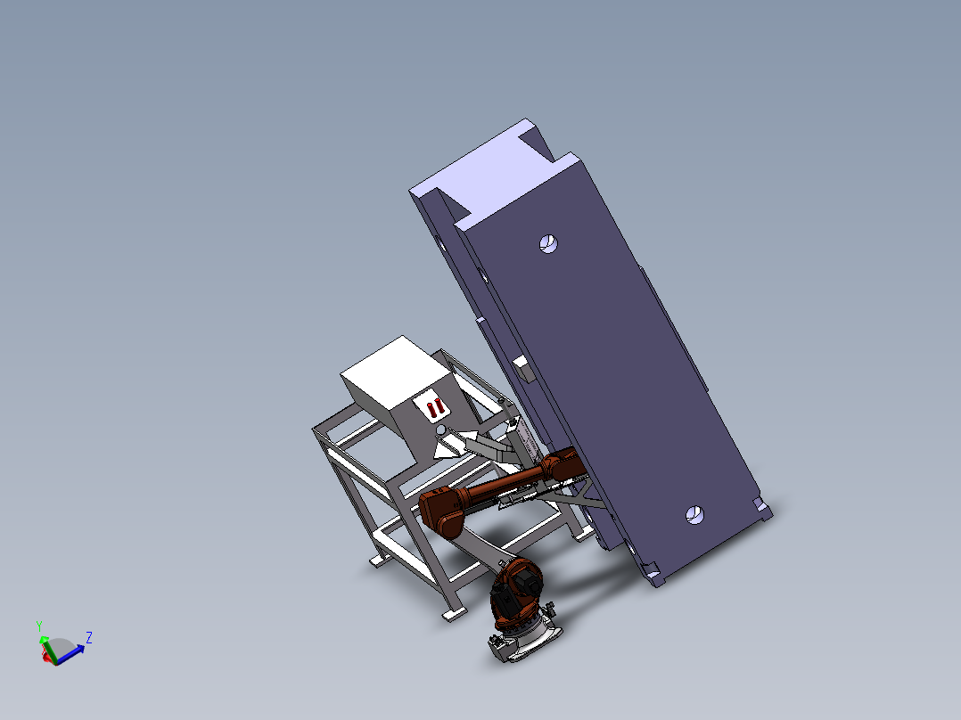三工位红冲机器人上下料（sw22可编辑+工程图）