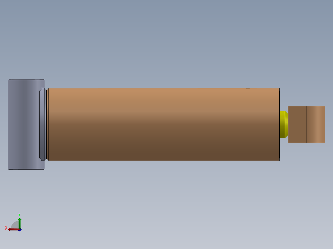 部分零件设计（气动缸 - 无装配 - 附图纸）后视图