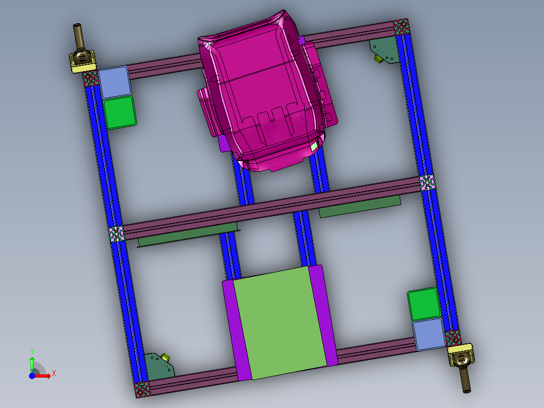座椅靠背组件的组装装置前视图