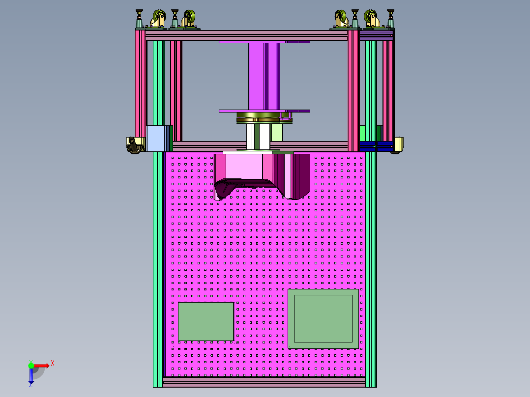 座椅靠背组件的组装装置俯视图