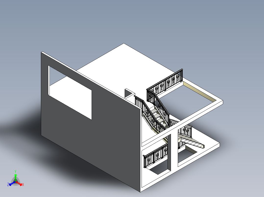 A2004390-装饰性楼梯正等轴测图