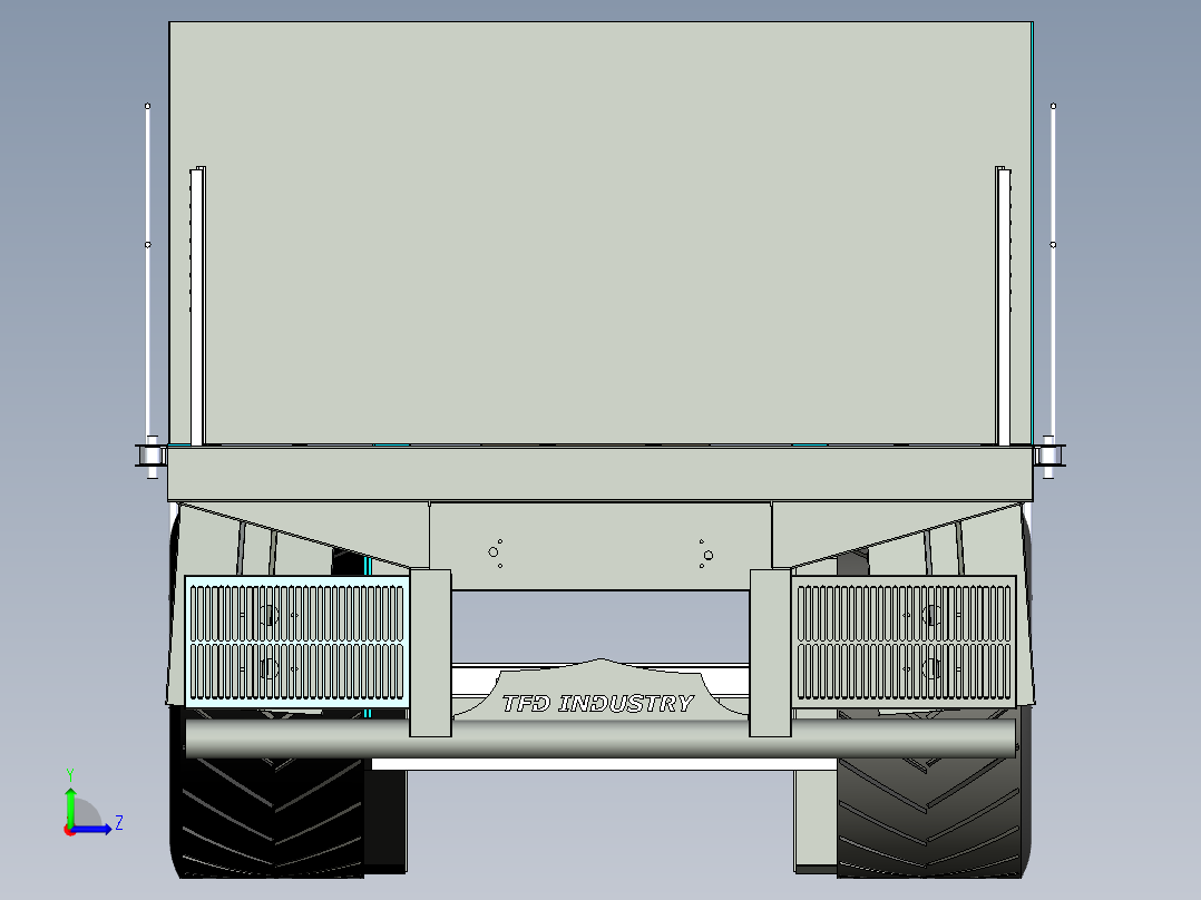 A2004601-木地板平板拖车左视图