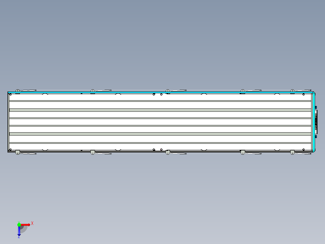 A2004601-木地板平板拖车俯视图