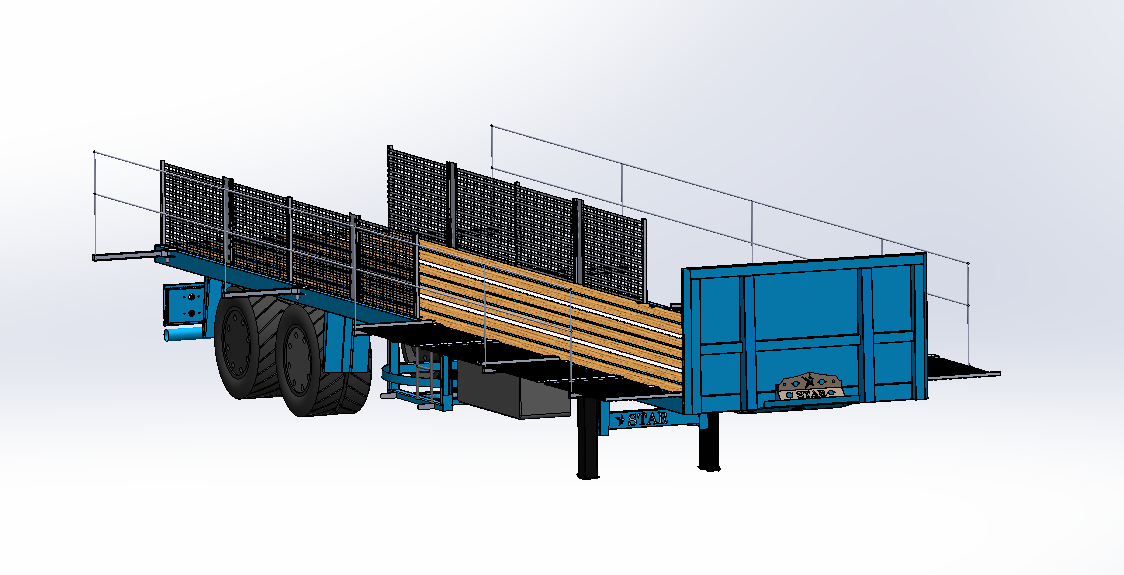 A2004601-木地板平板拖车