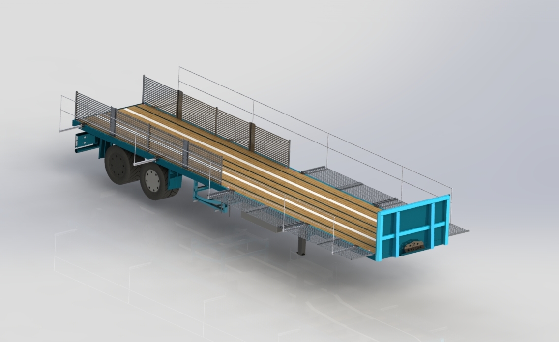 A2004601-木地板平板拖车